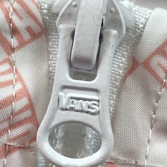 Vans Women’s Pink & White Half Zip Hooded Checkered Cropped Windbreaker Size XL - Picture 5 of 8